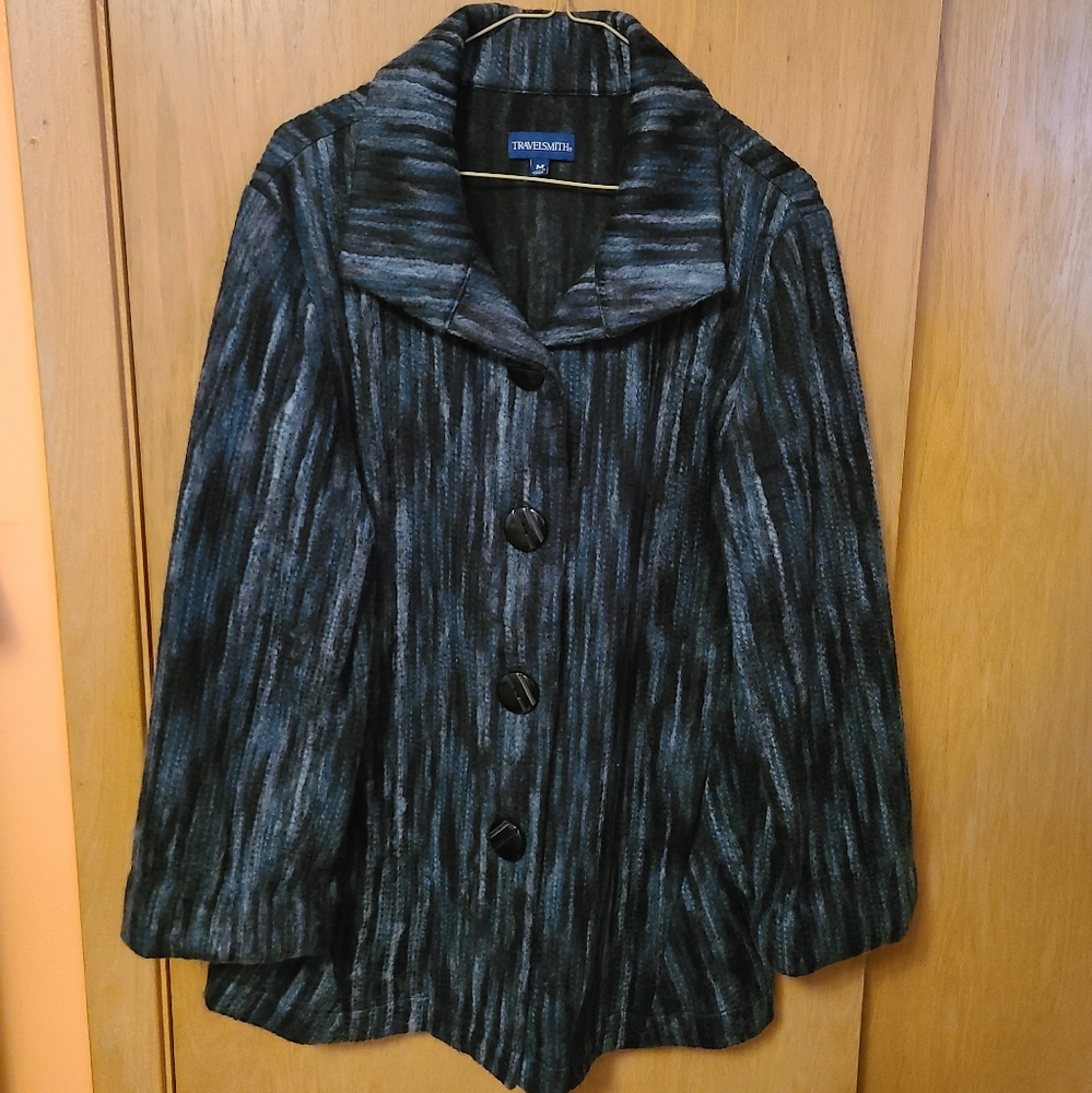 Travelsmith Medium Jacket Blue Button - image 2